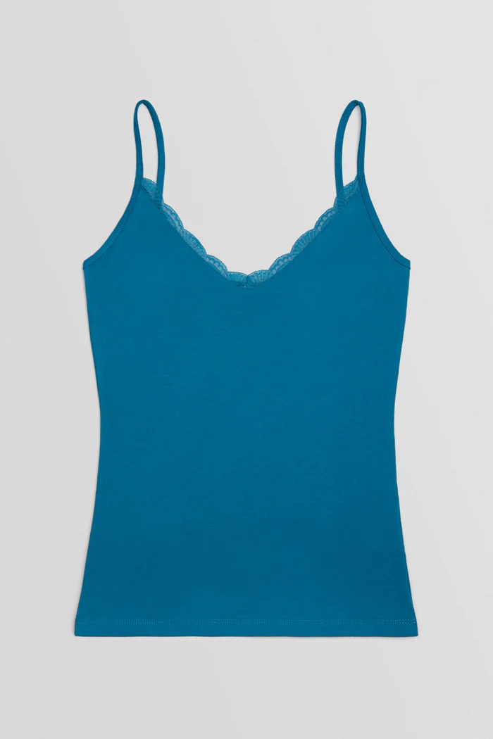Ysabel Mora Camiseta Lencera Tirante Fino Algodón 19687 Talla S Azul