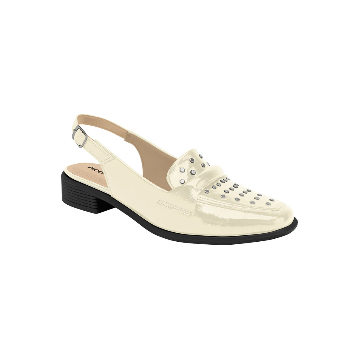Zapato mule tacón bajo semiabierto y estoperoles – Giovanna - Imagen 4