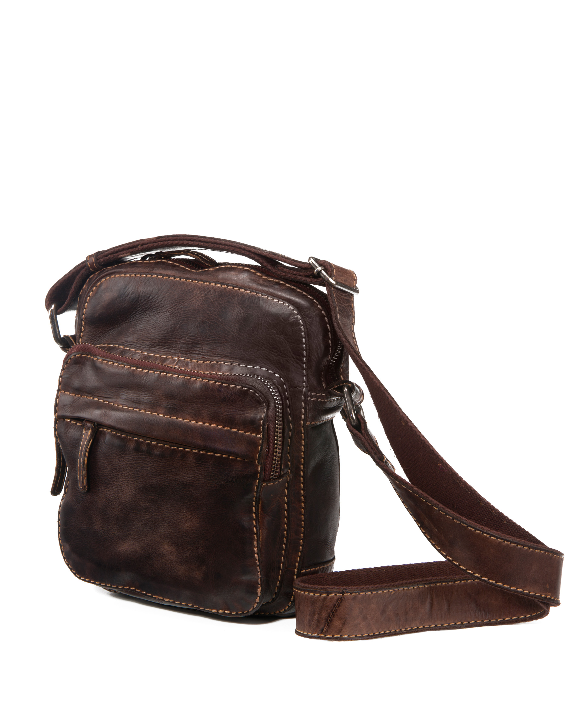 Bolso bandolera piel lavada Tichi ST123 marrón