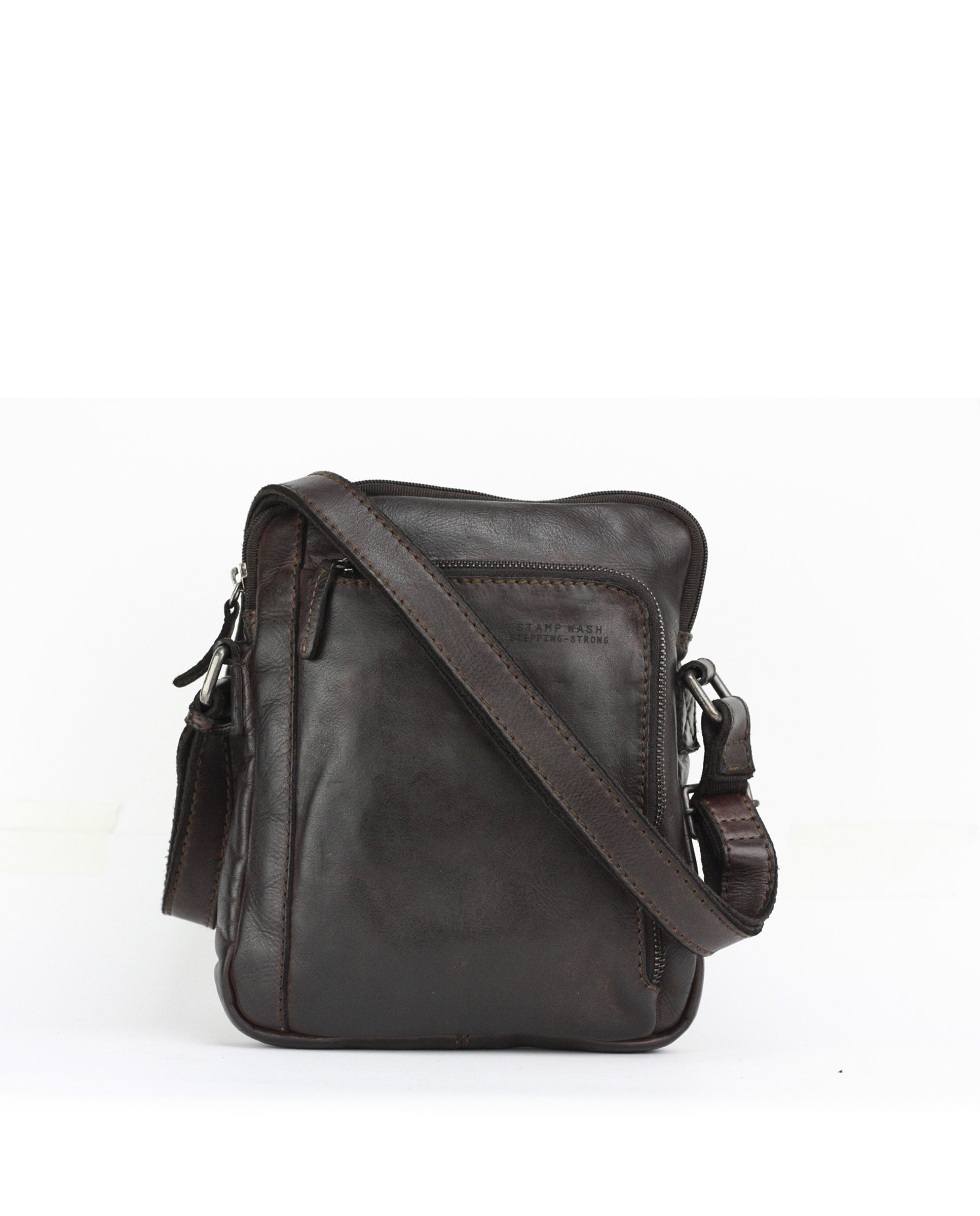 Bolso bandolera piel lavada Tichi ST126 marrón
