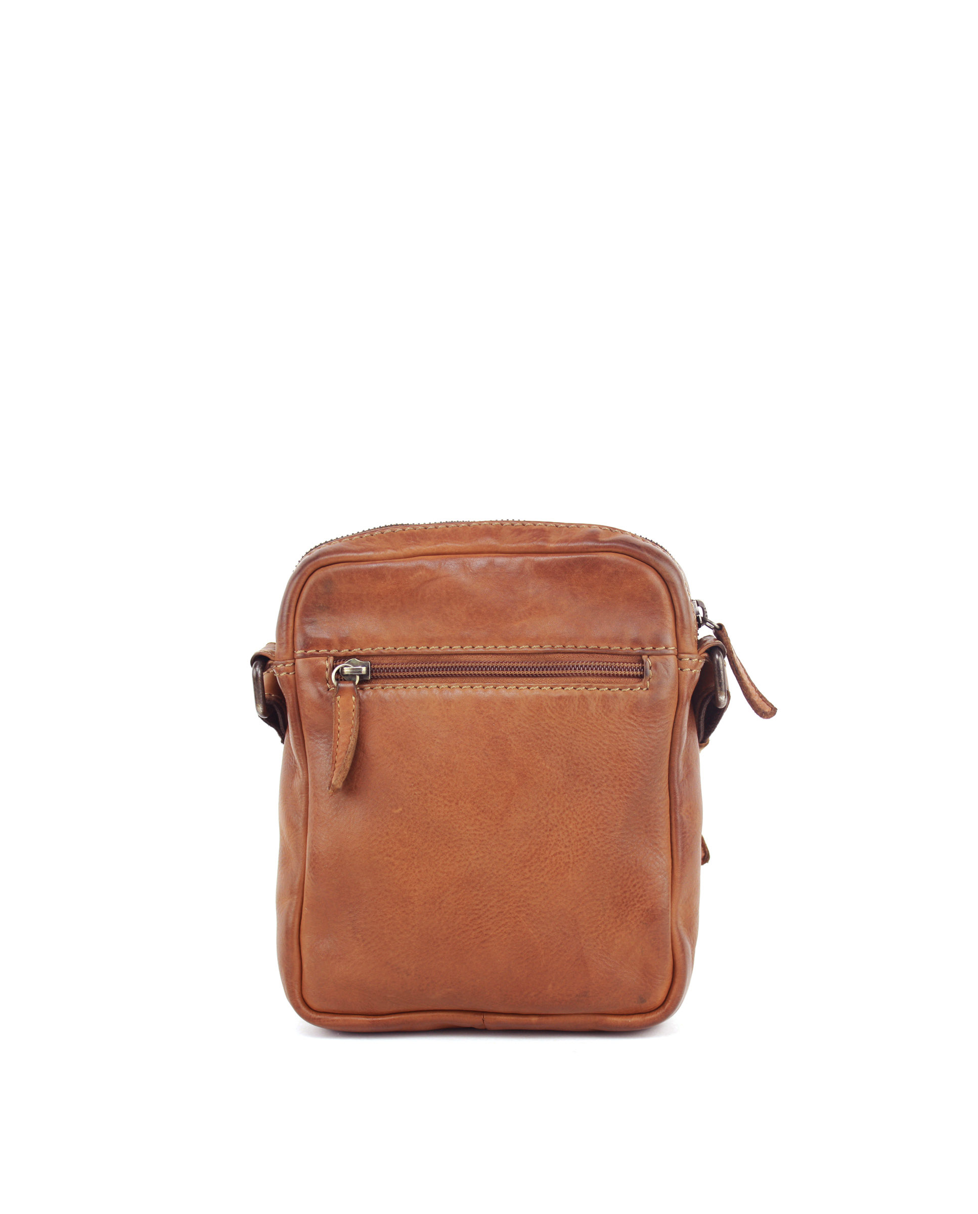 Bolso mediano de hombre ST132 Tichi en piel lavada color cuero - Imagen 3