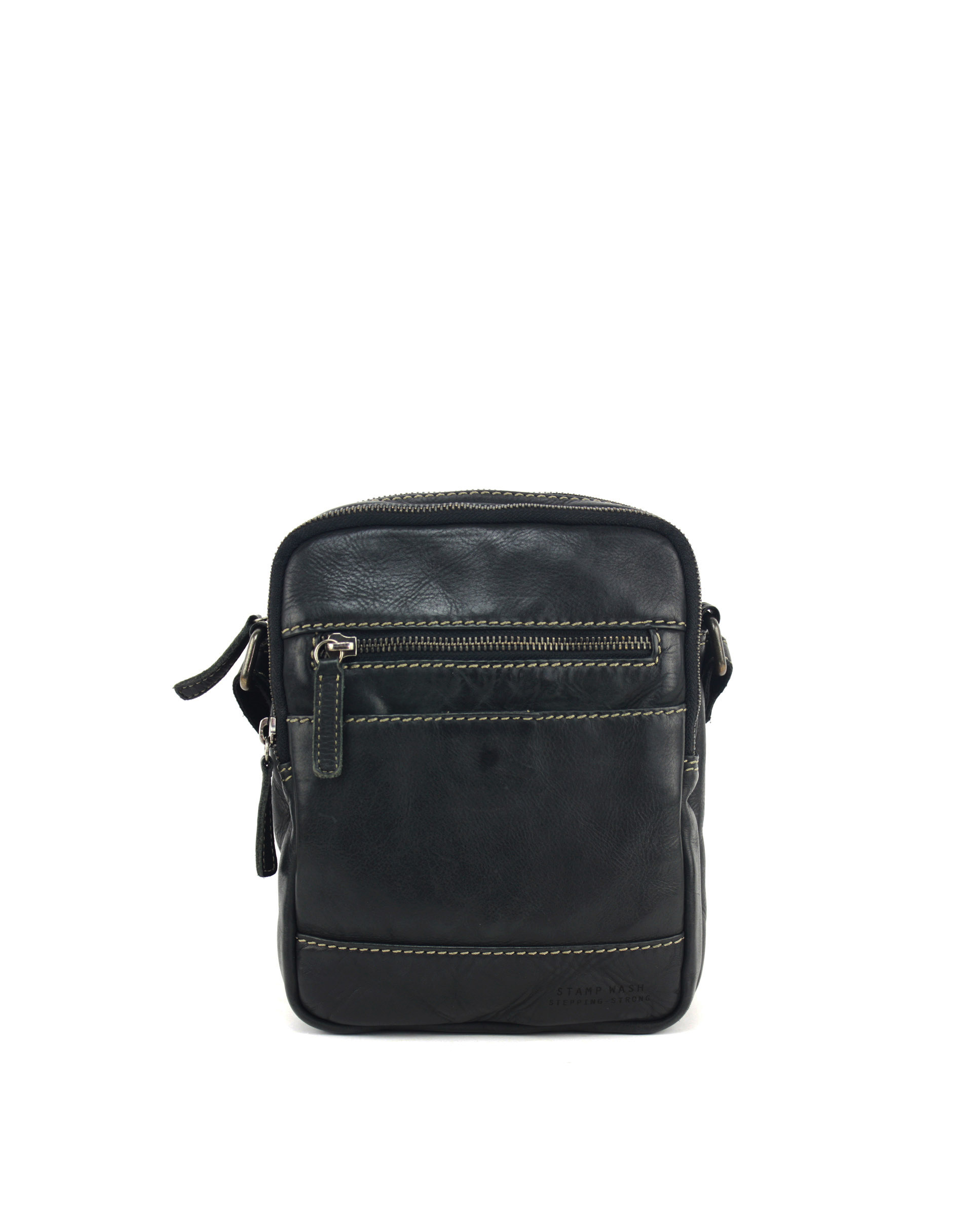 Bolso mediano de hombre ST132 Tichi en piel lavada negro