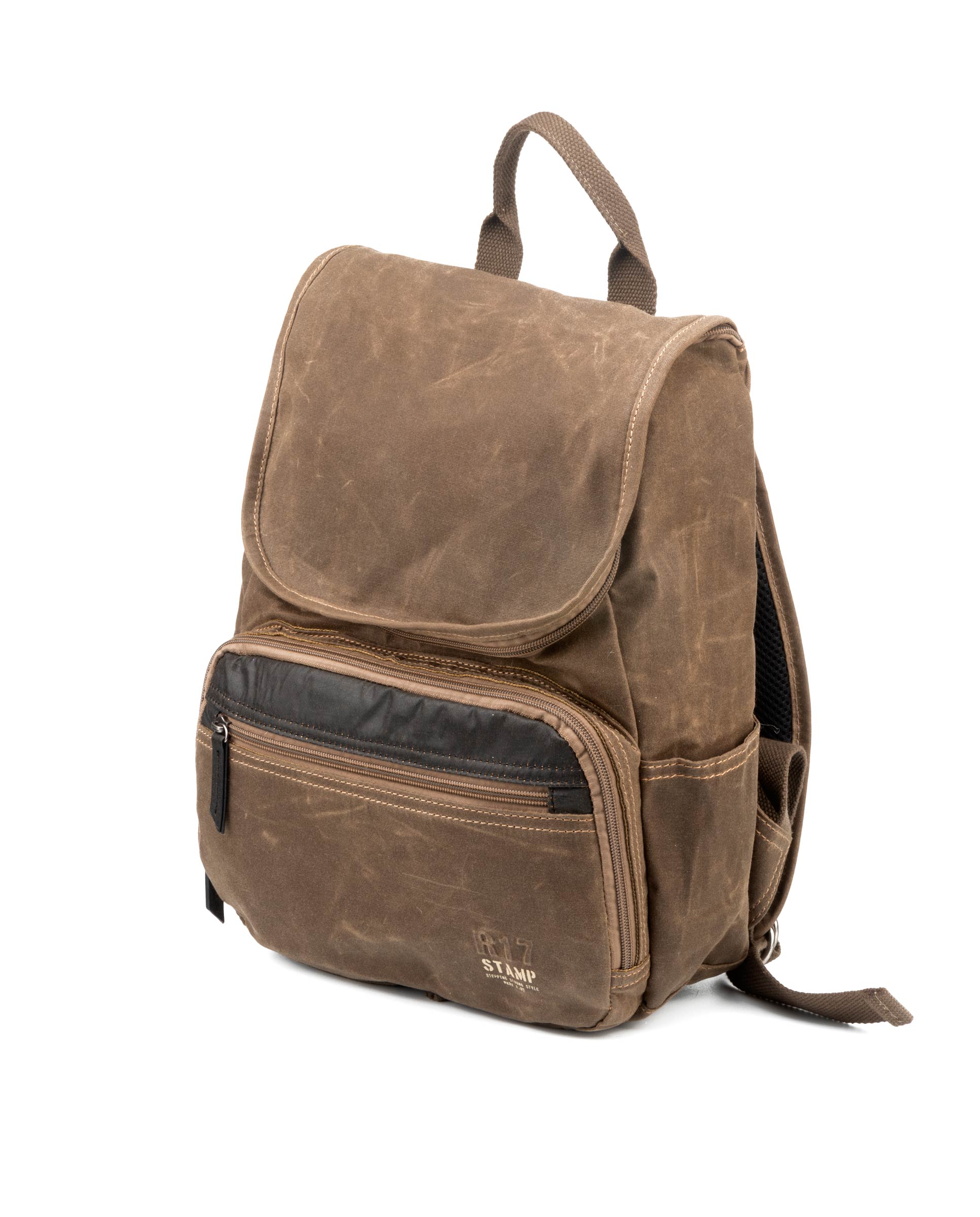 Mochila en lona encerada ST1821 Lyon en color taupe - Imagen 3