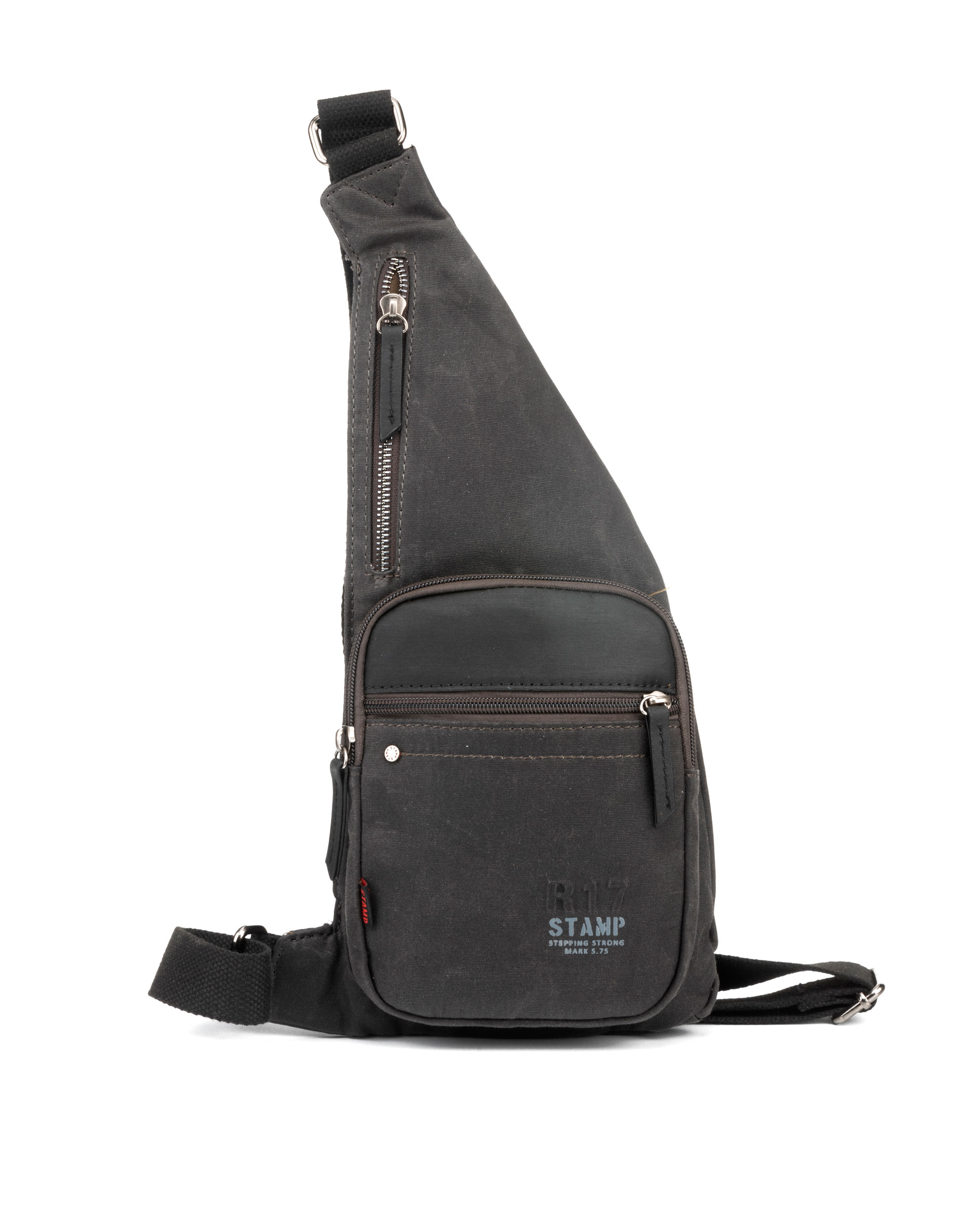 Mochila cruzada en lona encerada ST1829 Lyon gris