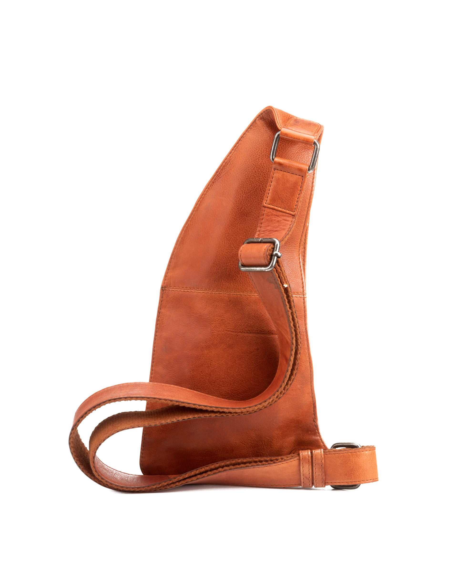 Mochila cruzada de hombre en piel Nihal ST3021 color cuero