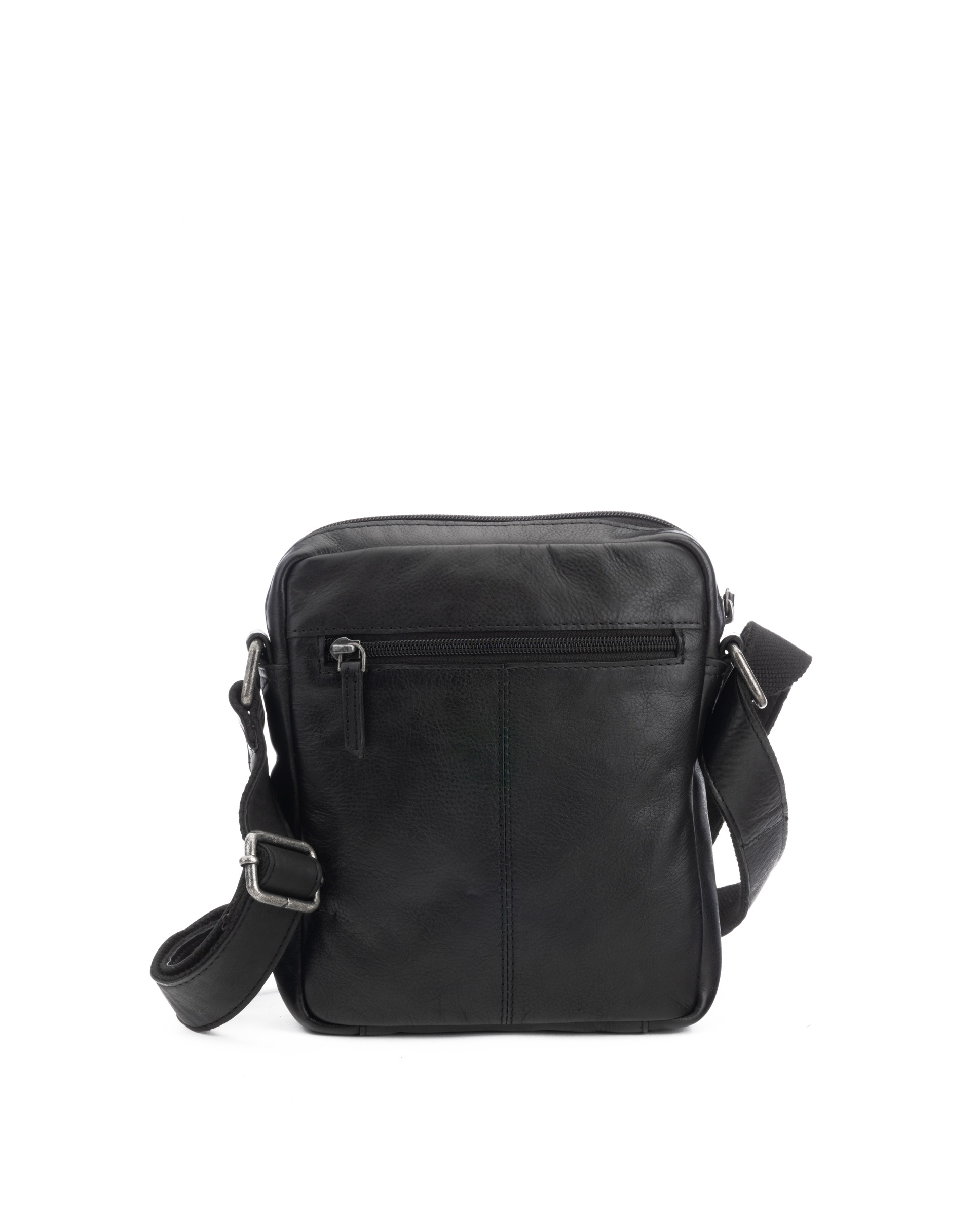 Bolso bandolera de hombre en piel vacuno Nihal ST3025 negro - Imagen 2