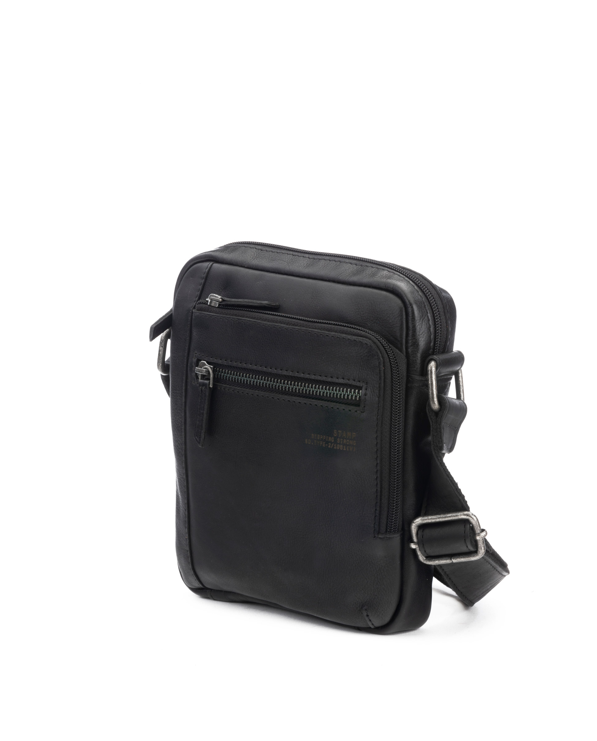 Bolso bandolera de hombre en piel vacuno Nihal ST3025 negro - Imagen 3