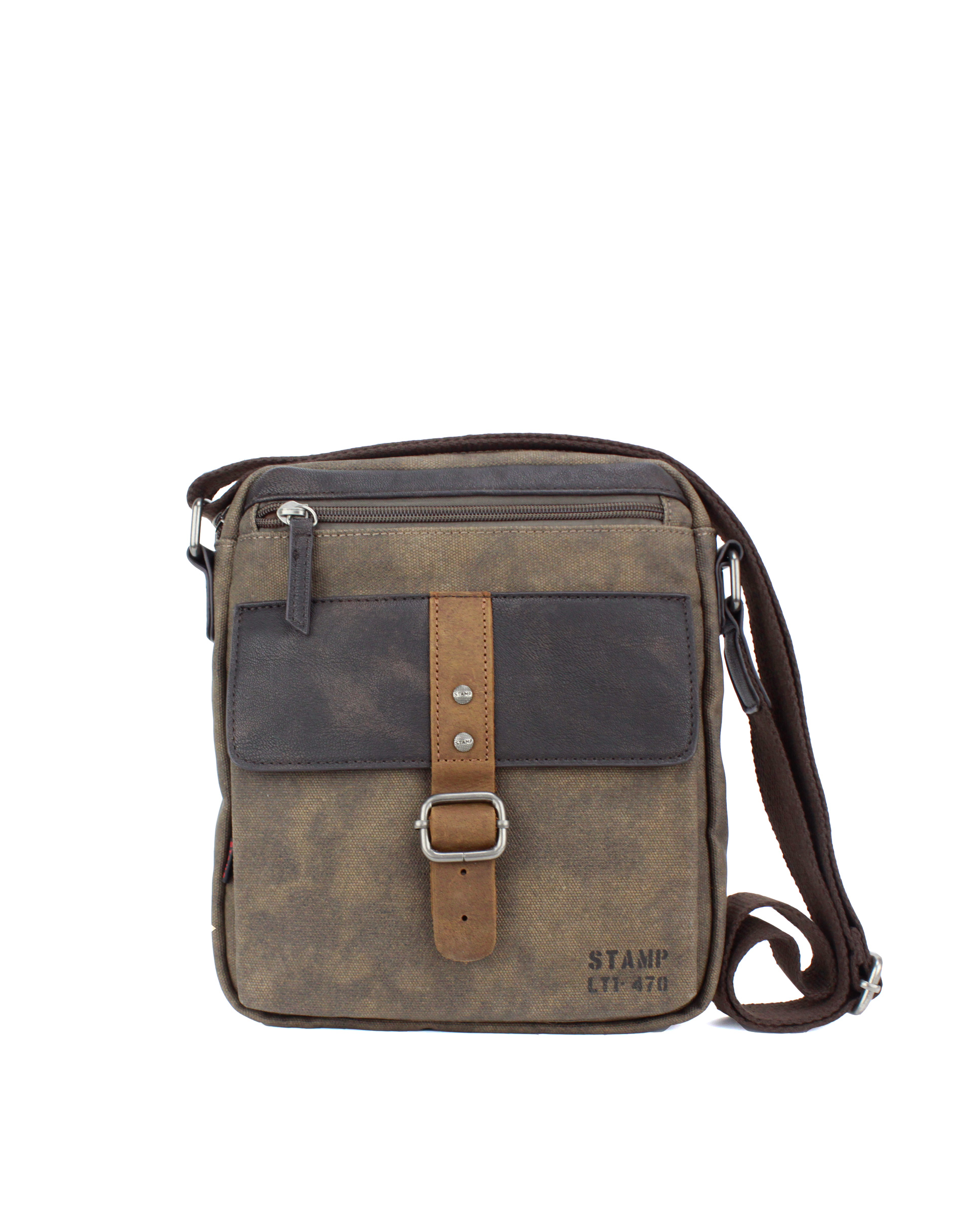 Bolso bandolera en lona impermeable ST4722 Draco marrón