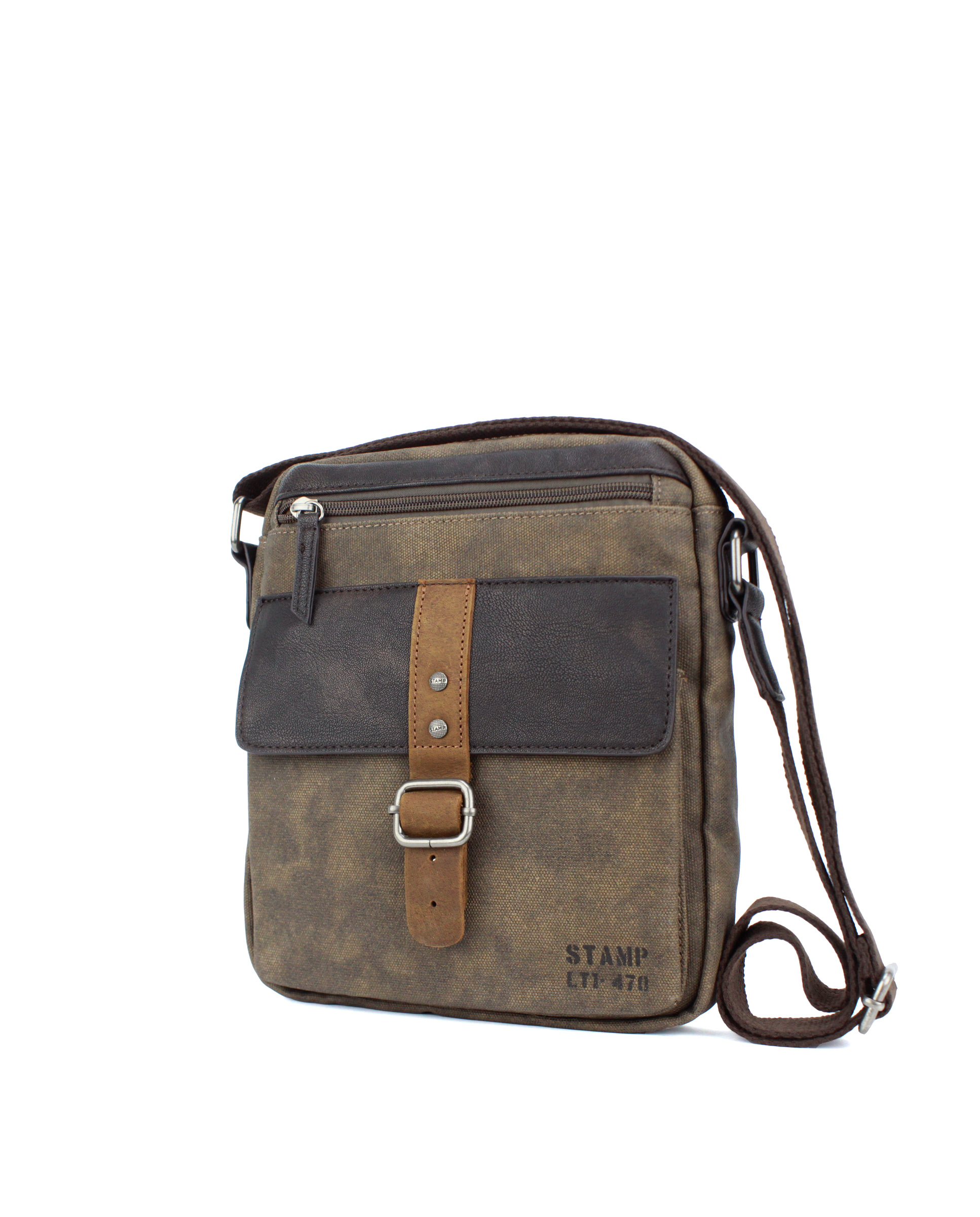 Bolso bandolera en lona impermeable ST4722 Draco marrón