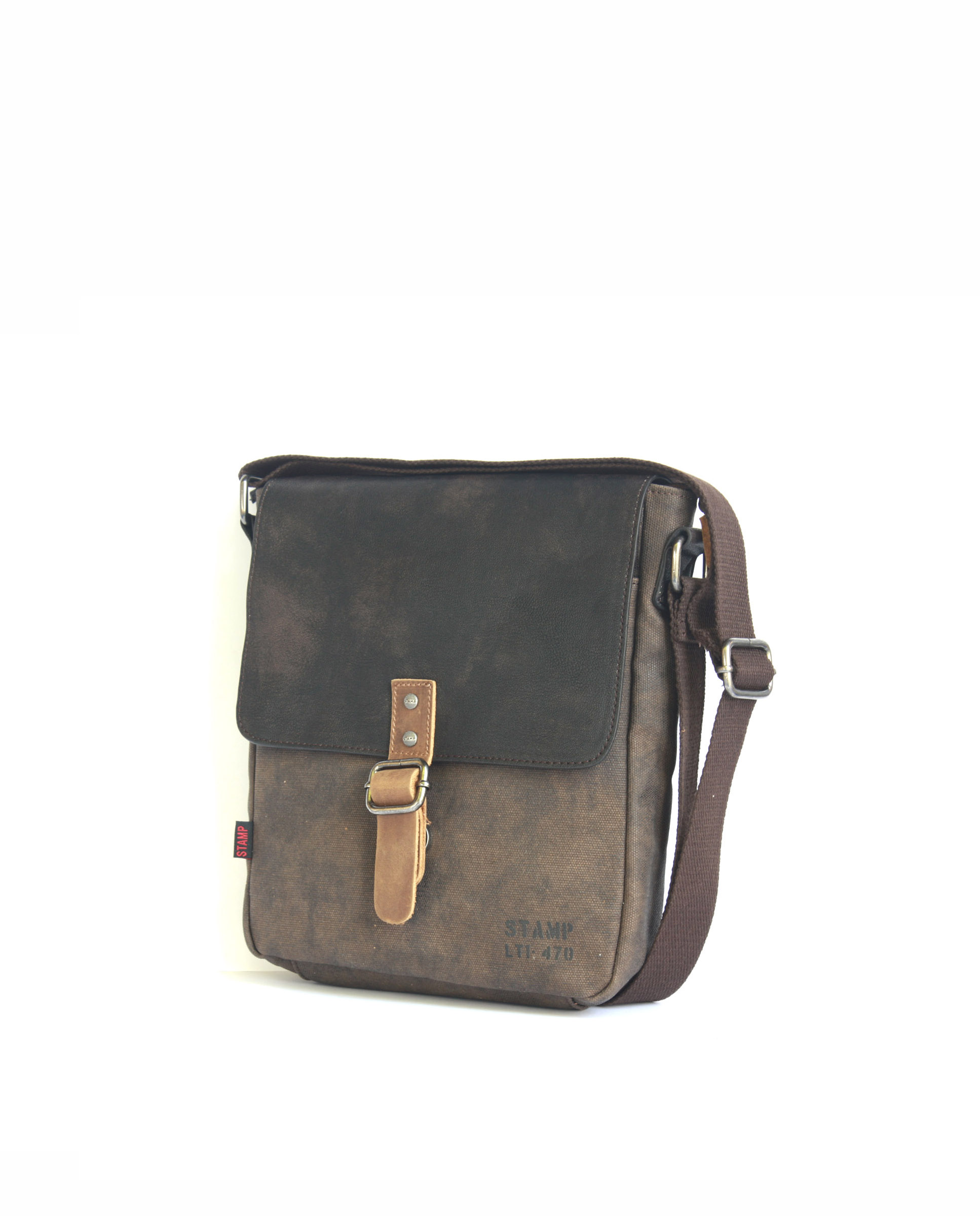 Bolso bandolera en lona impermeable ST4725 Draco marrón