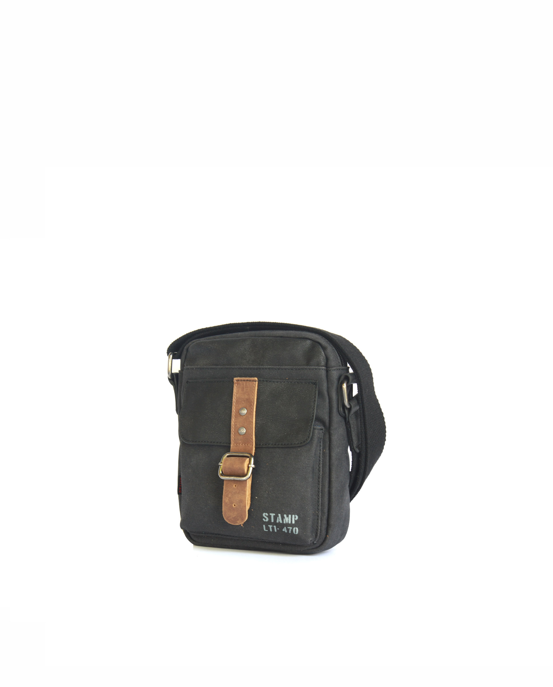 Bolso bandolera Draco ST4726 en lona impermeable negro