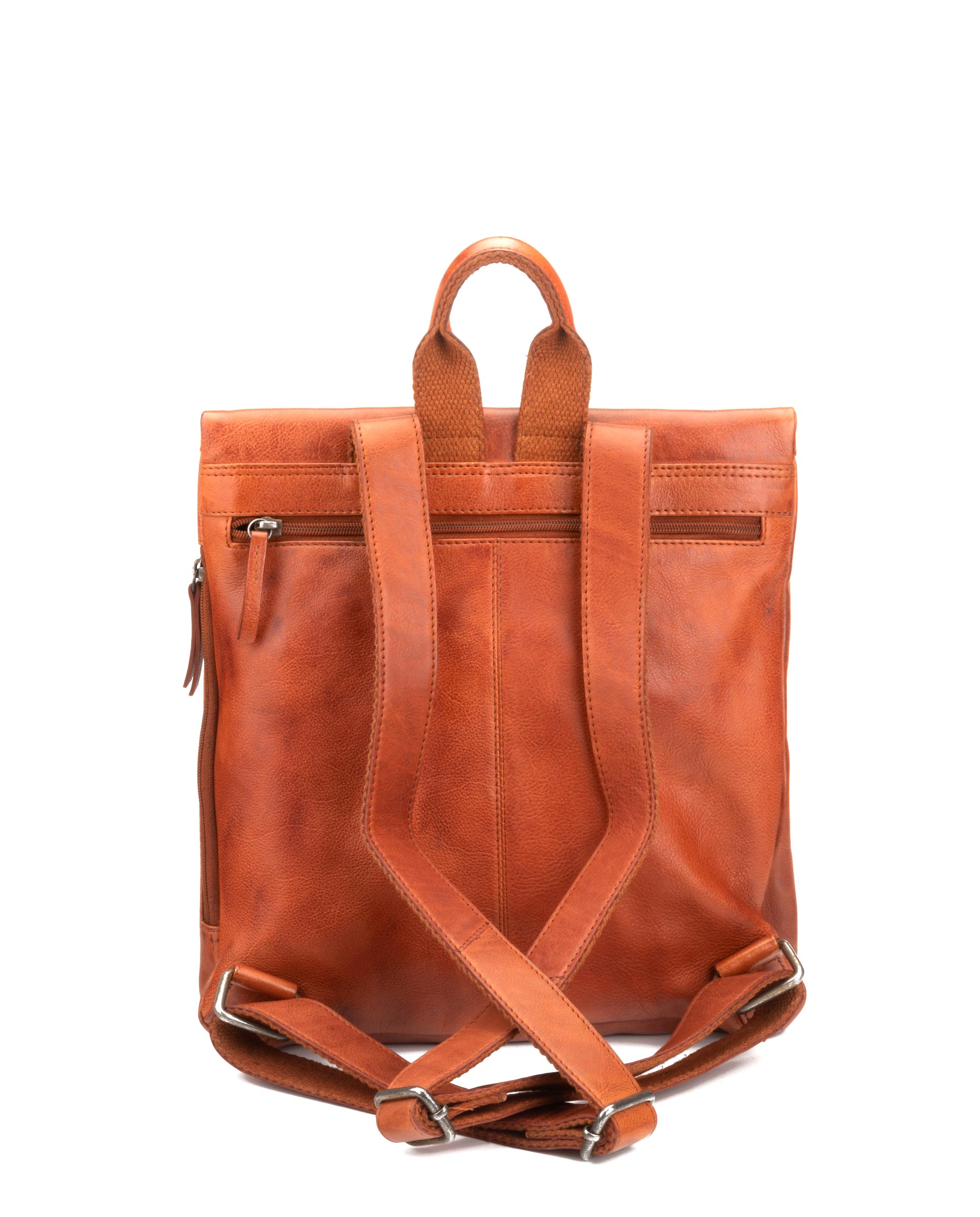 Mochila antirrobo Chara ST3247 de mujer en piel lavada color cuero