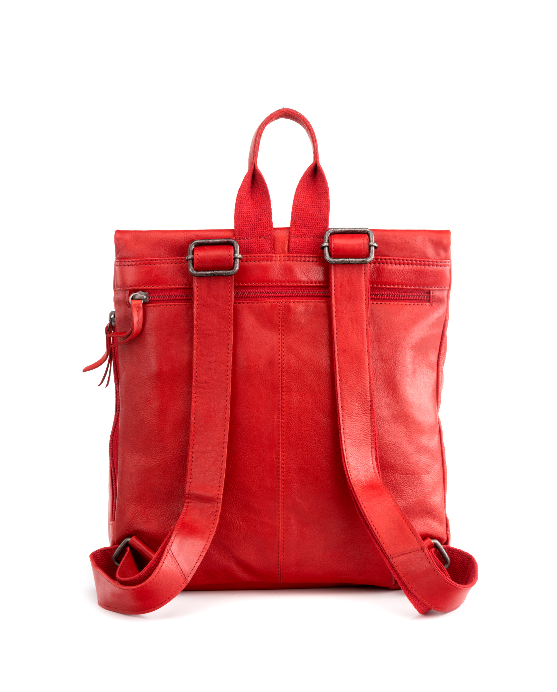 Mochila antirrobo Chara ST3247 de mujer en piel lavada color rojo
