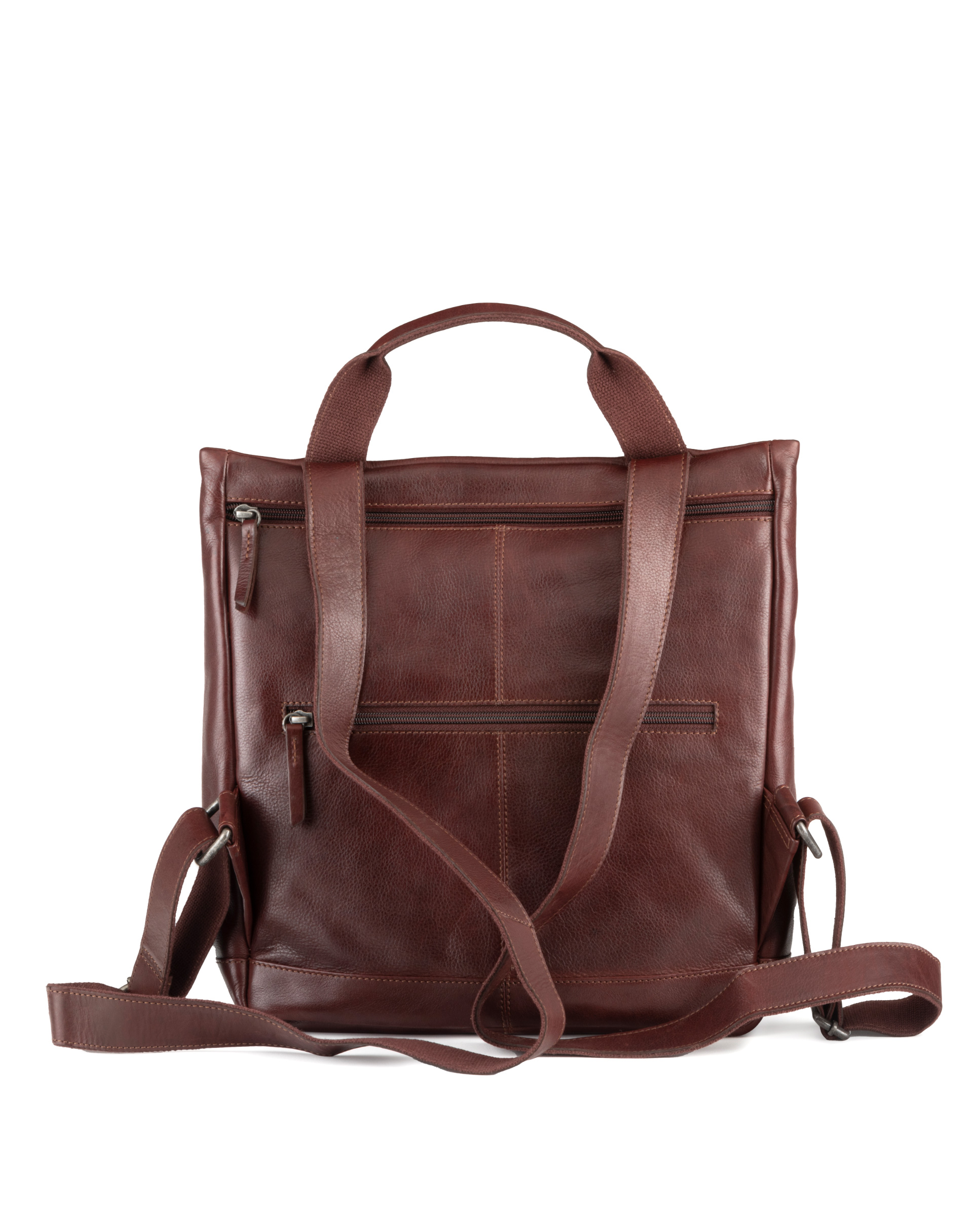 Mochila antirrobo de mujer en piel lavada ST3248 Chara marrón