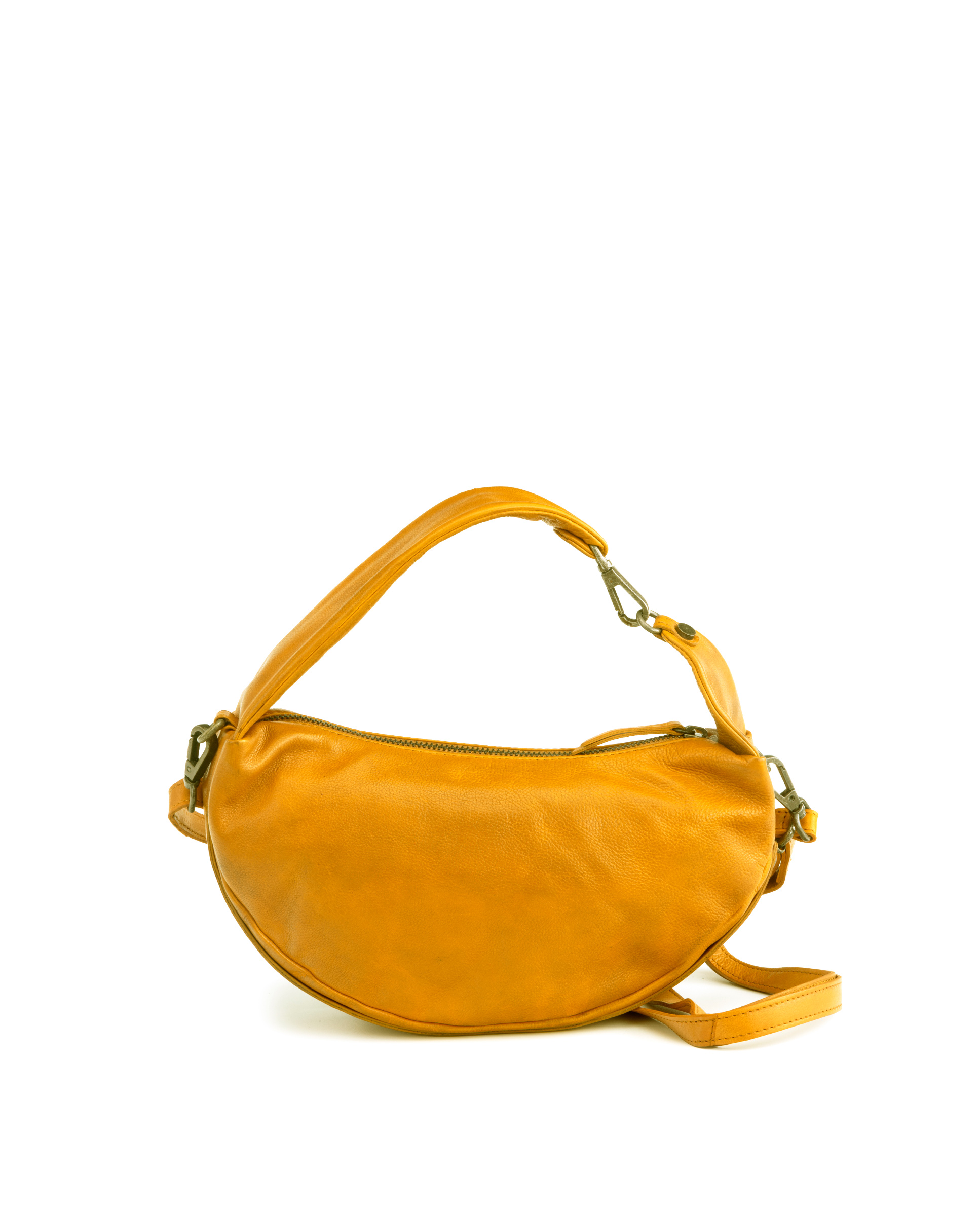 Bolso Chara ST3251 de mujer en piel lavada amarillo mostaza