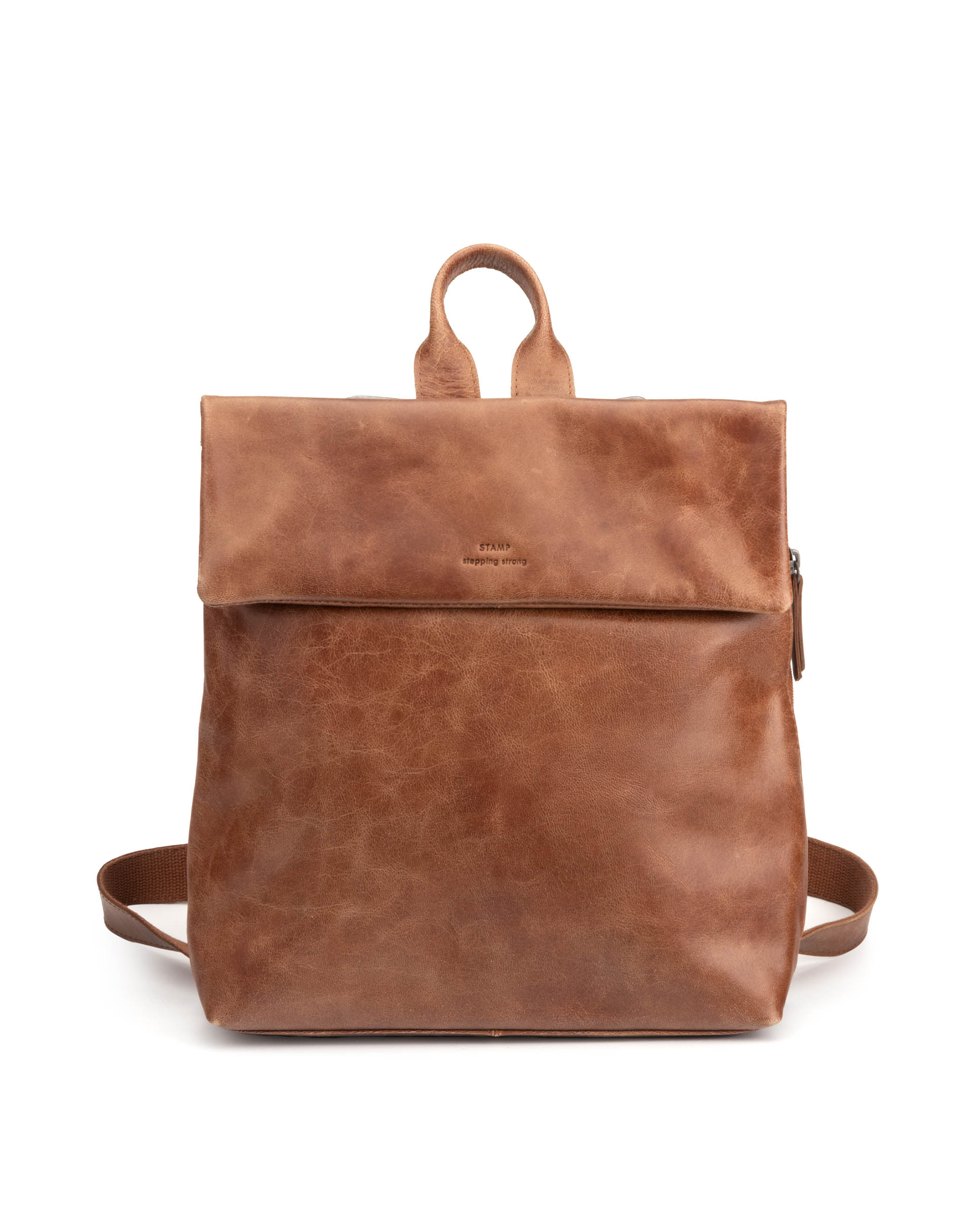 Mochila antirrobo de mujer en piel crackle ST5247 Marble color cuero