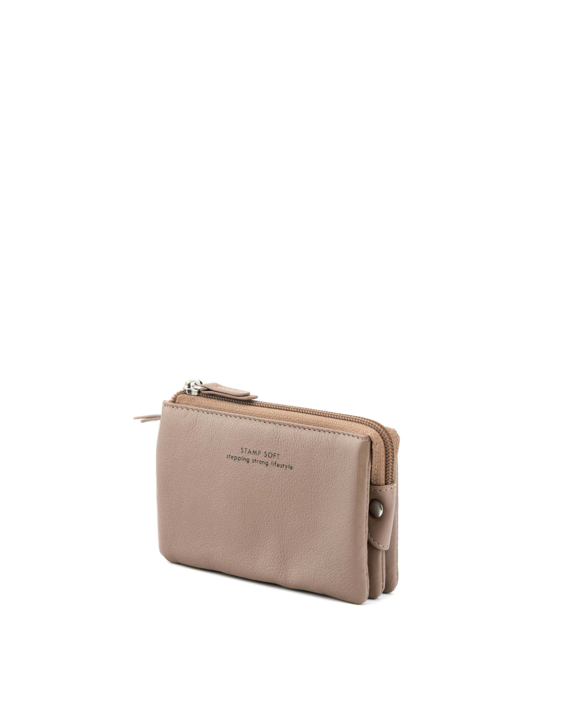 Monedero de mujer ST2523 Carina en piel nappa color taupe - Imagen 3