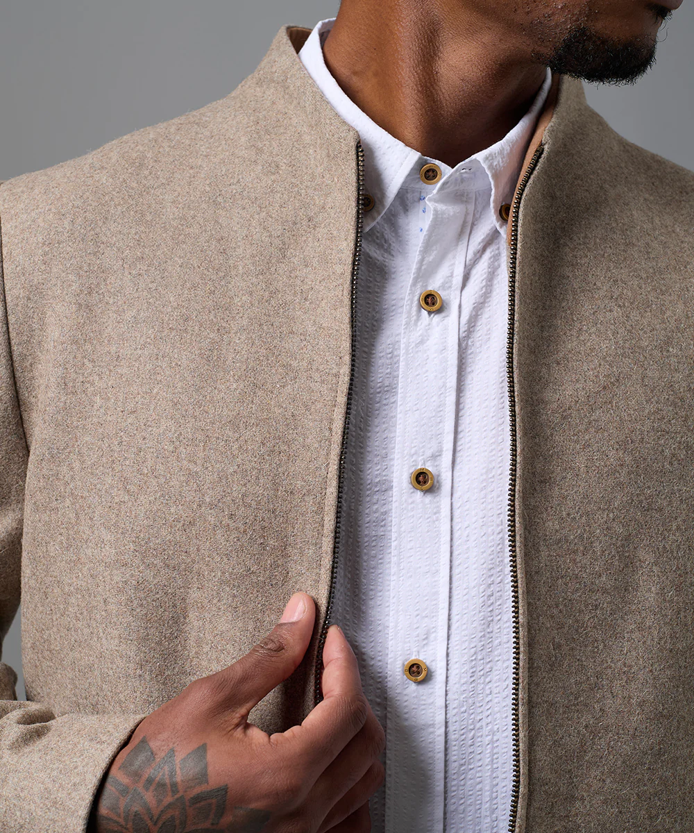 ABRIGO LANA CORTO BEIGE OI25