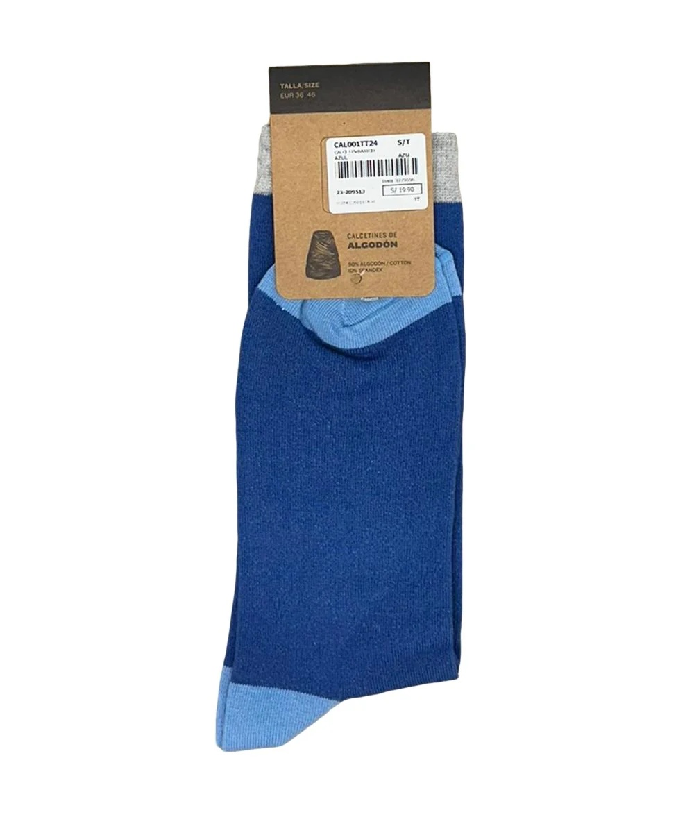 MEDIAS ALTAS BÁSICAS PACK X1 TT24 AZUL