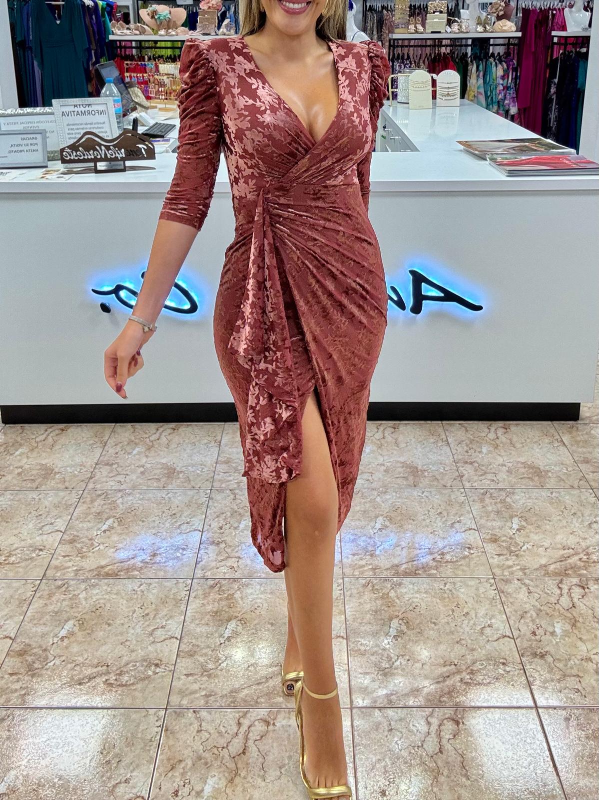 Vestido Brocado Terciopelo