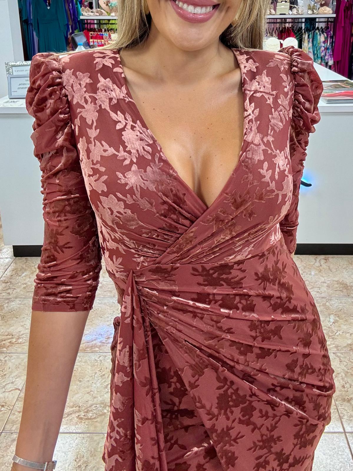 Vestido Brocado Terciopelo