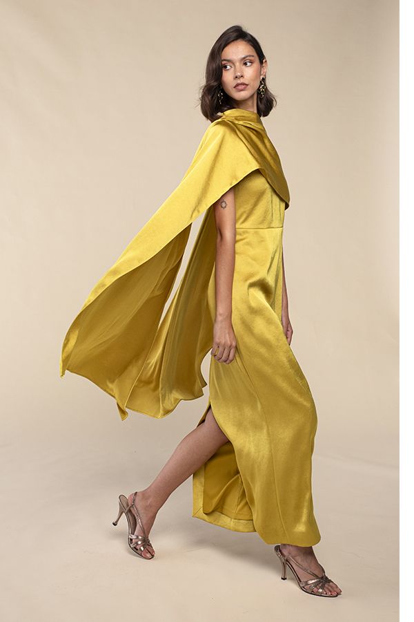 Vestido Doble Delantero Amarillo