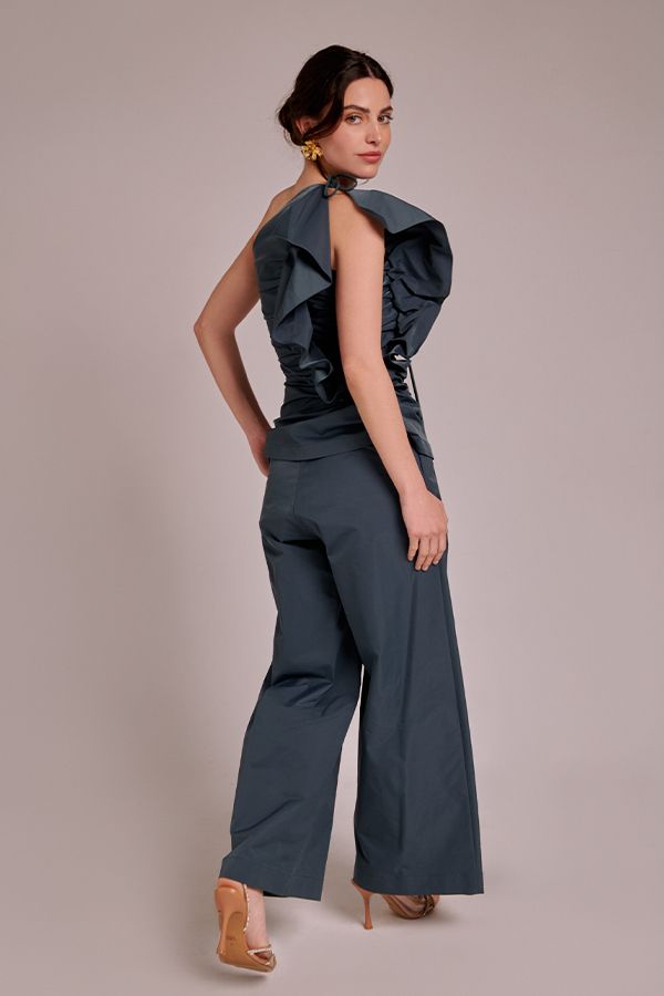 Conjunto Top y Pantalón Verde Gris