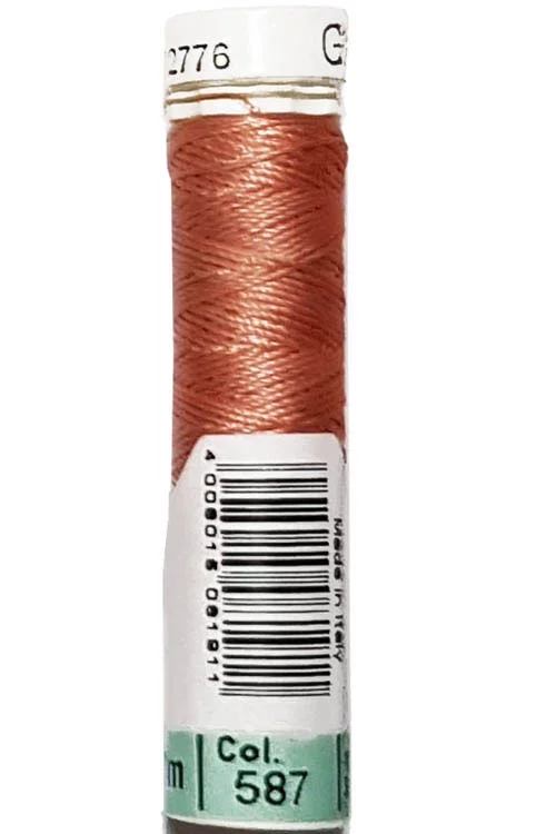 Gütermann Hilo de torzal seda real 10 m color 587 Naranja coral