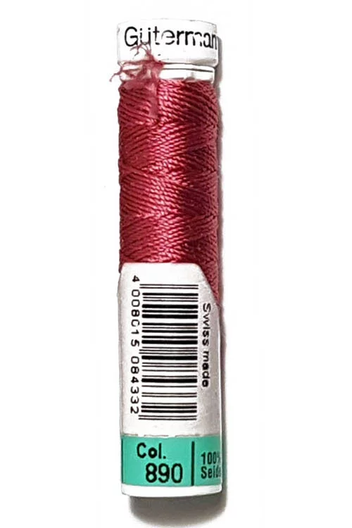 Gütermann Hilo de torzal seda real 10 m color 890 Frambuesa
