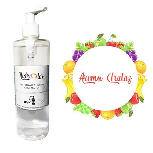 Hidrolor gel hidroalcohólico Frutas 500 ml dosificador