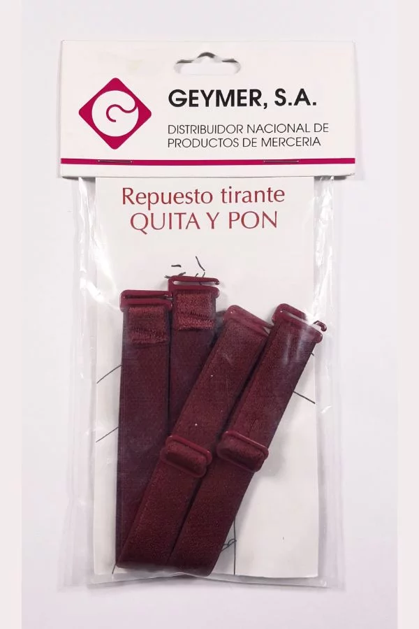 Repuesto tirante de sujetador quita y pon burgundy 15 mm