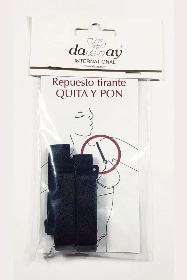 Repuesto tirante de sujetador quita y pon negro 15 mm