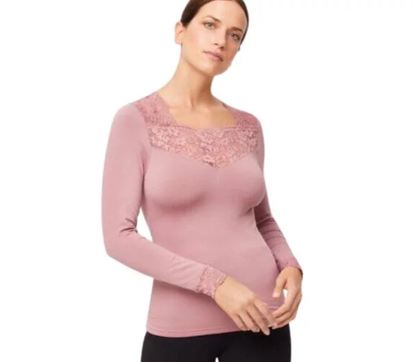 Ysabel Mora Camiseta Térmica mujer encaje talla L 70005 color Rosa Palo